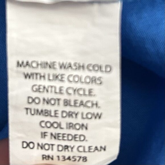 Vineyard Vines Palm Print Maxi Dress Sz 8 Blue Pink Strappy Tropical Boho Summer - Picture 12 of 14